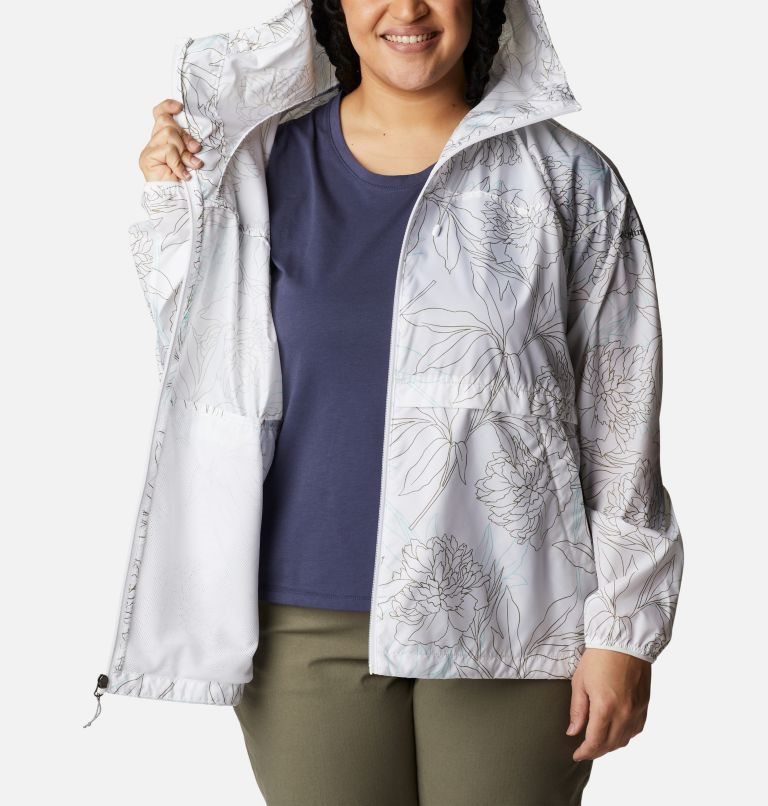 Women's Columbia Alpine Chill Windbreaker Jackets White | Plus Size CA-R0LA6